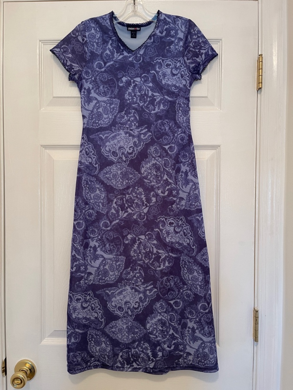 Limited Too Paisley V‑Neck Maxi Dress, size 8, vintage
